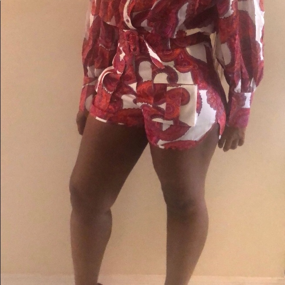 Linen blouse and shorts